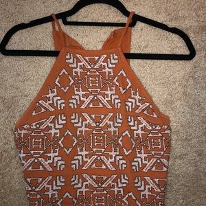 Aztec print crop top